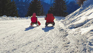 sledding with toddler